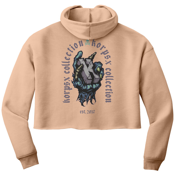 Blue Hand Crop Hoodie