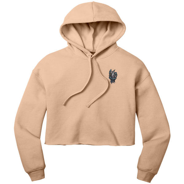 Blue Hand Crop Hoodie