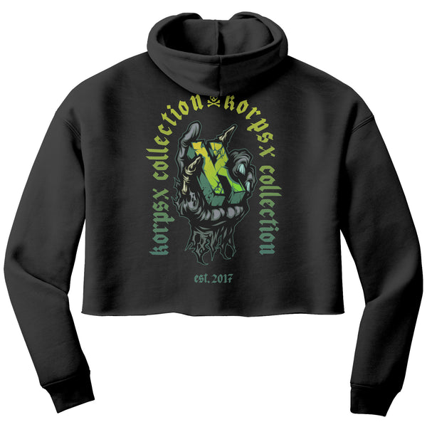 Green Hand Crop Hoodie