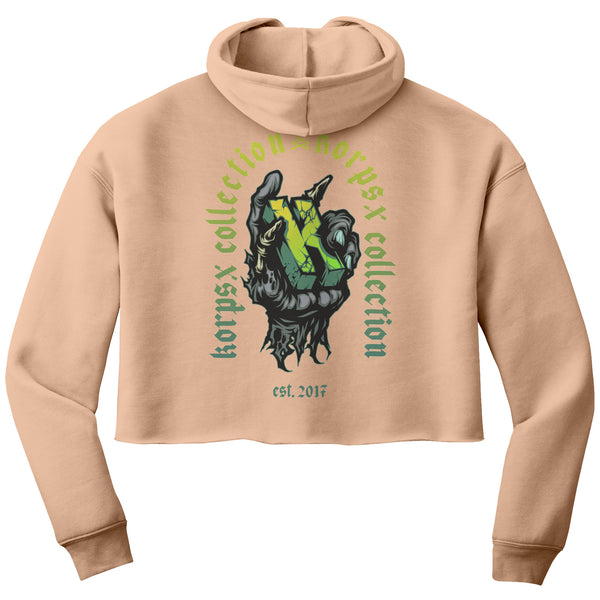 Green Hand Crop Hoodie